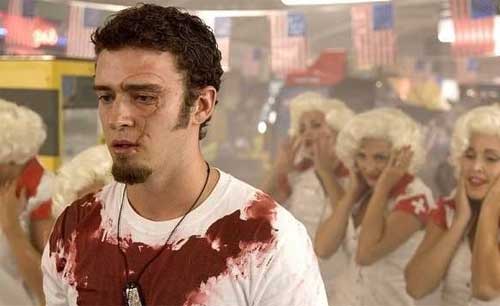 Justin Timberlake singing "All These Things That Ive Done" during Southland Tales